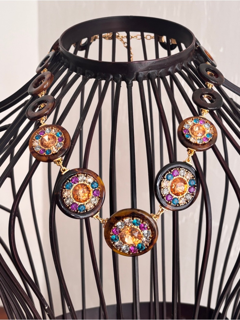 Multicolor Crystal Statement Necklace for Women